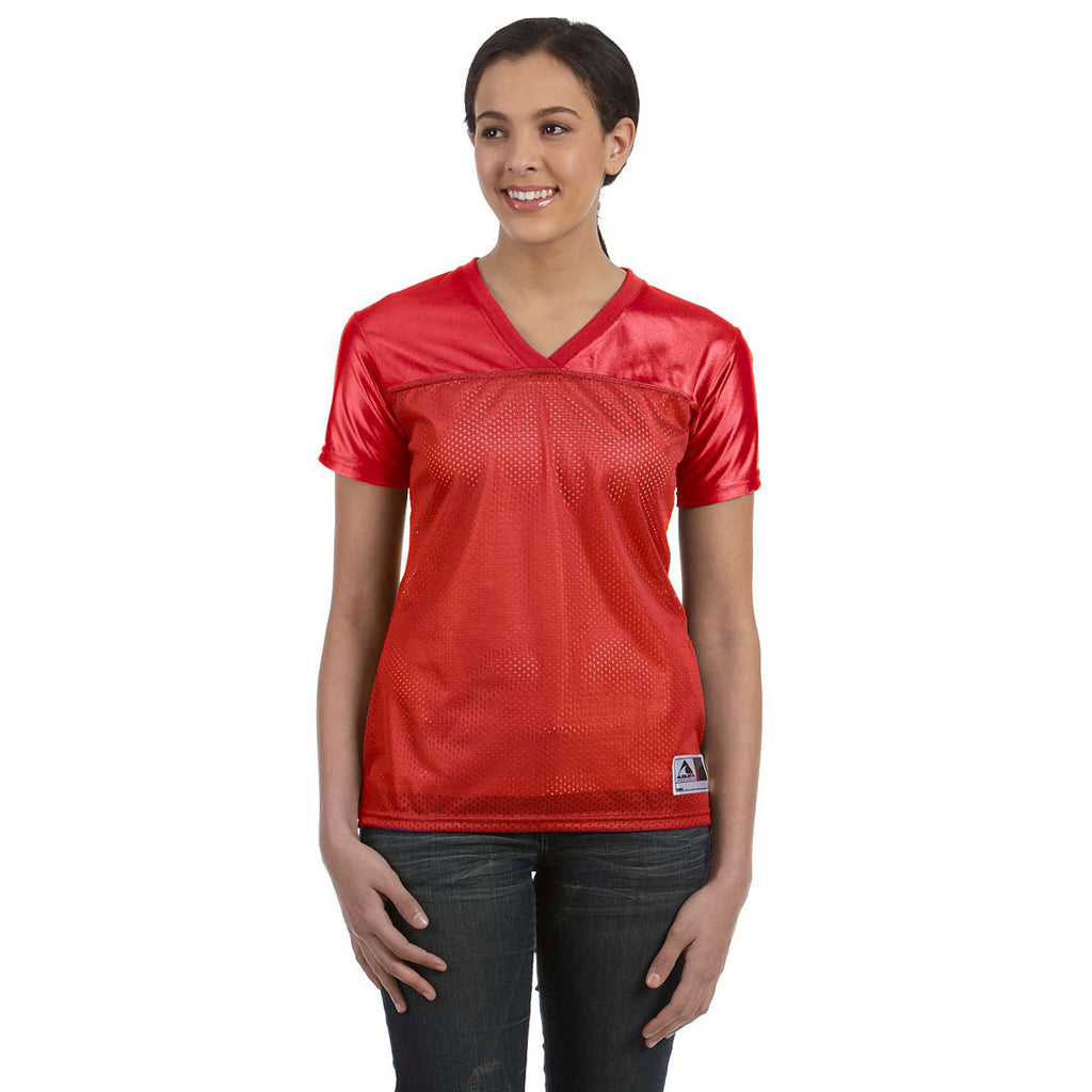 Augusta Sportswear Women's Red Junior Fit Replica Football T-Shirt