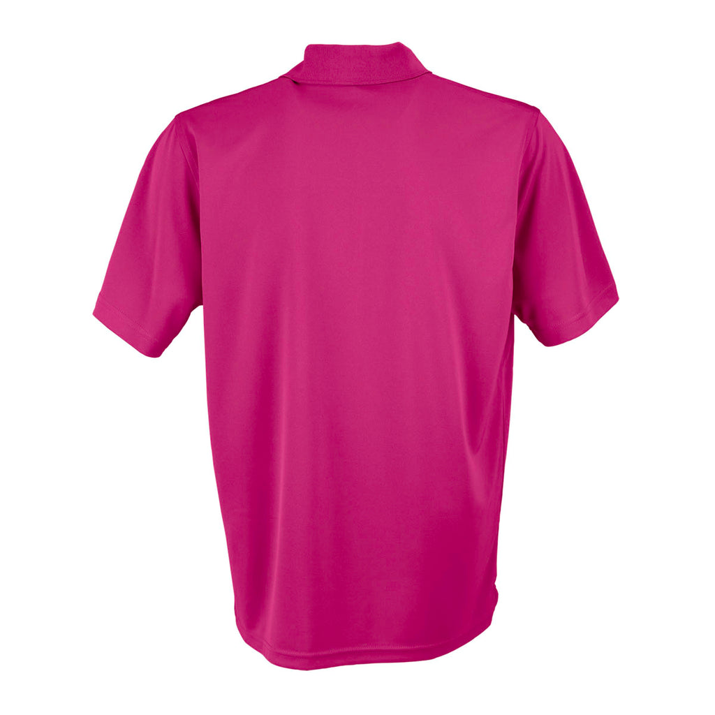 Vansport Men's Berry Pink Omega Solid Mesh Tech Polo