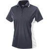 Charles River Women's Slate/White Color Blocked Wicking Polo