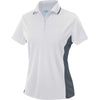 Charles River Women's White/Slate Grey Color Blocked Wicking Polo