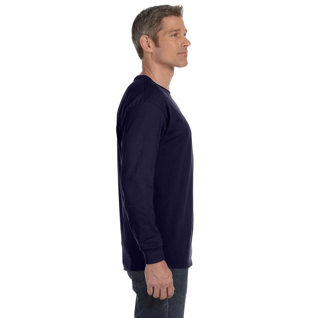 Jerzees Men's J Navy 5.6 Oz Dri-Power Active Long-Sleeve T-Shirt