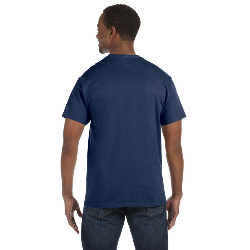 Jerzees Men's Vintage Heather Navy 5.6 Oz Dri-Power Active T-Shirt