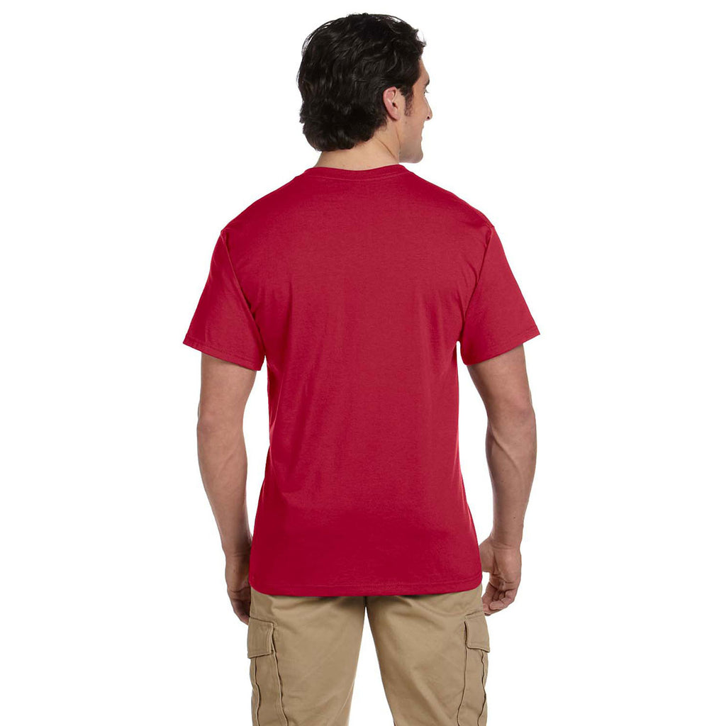 Jerzees Men's True Red 5.6 Oz Dri-Power Active Pocket T-Shirt