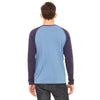 Bella + Canvas Men's Heather Navy/Midnight Jersey Long-Sleeve Baseball T-Shirt