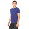 Bella + Canvas Men's Navy Triblend Short-Sleeve Henley