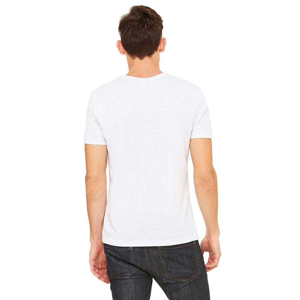 Bella + Canvas Men's White Fleck Triblend Short-Sleeve Henley