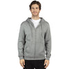 Threadfast Unisex Heather Grey Ultimate Fleece Full-Zip Hooded Sweatshirt