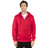 Threadfast Unisex Red Ultimate Fleece Full-Zip Hooded Sweatshirt