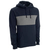 Vantage Men's Deep Navy Premium Cotton Blocked Fleece Pullover Hoodie