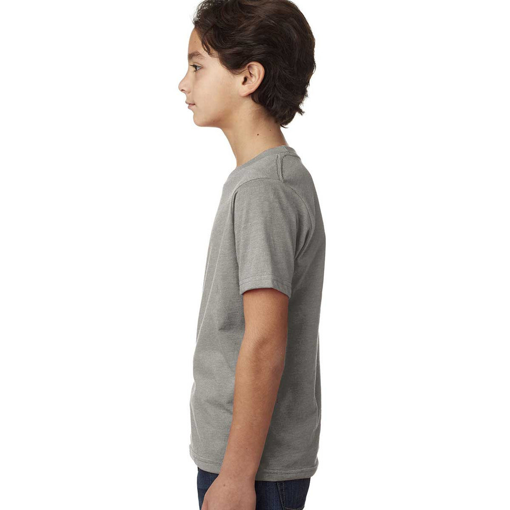 Next Level Boy's Dark Heather Grey CVC Crew Tee