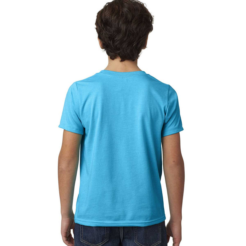 Next Level Boy's Turquoise CVC Crew Tee