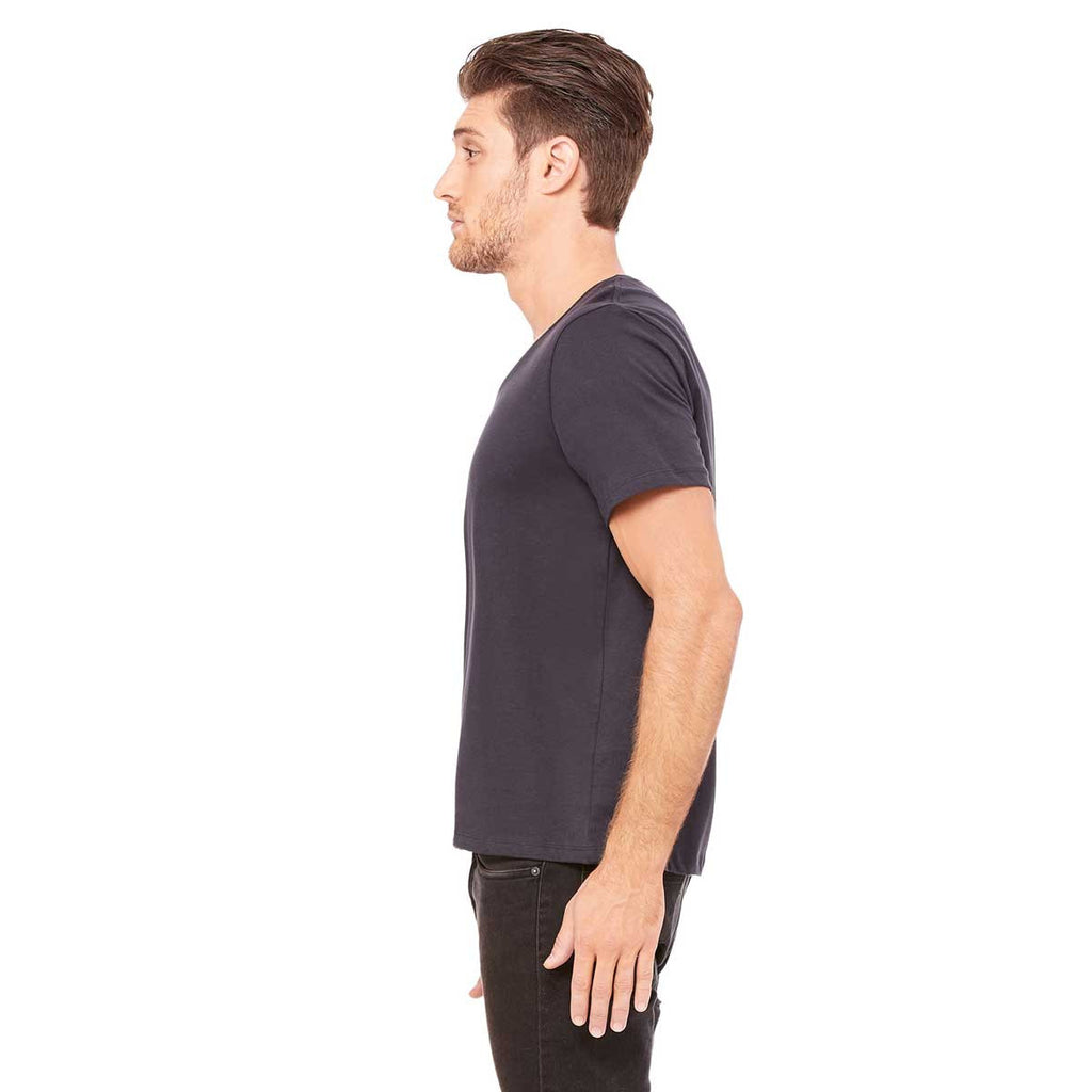 Bella + Canvas Men's Dark Grey Jersey Wide Neck T-Shirt