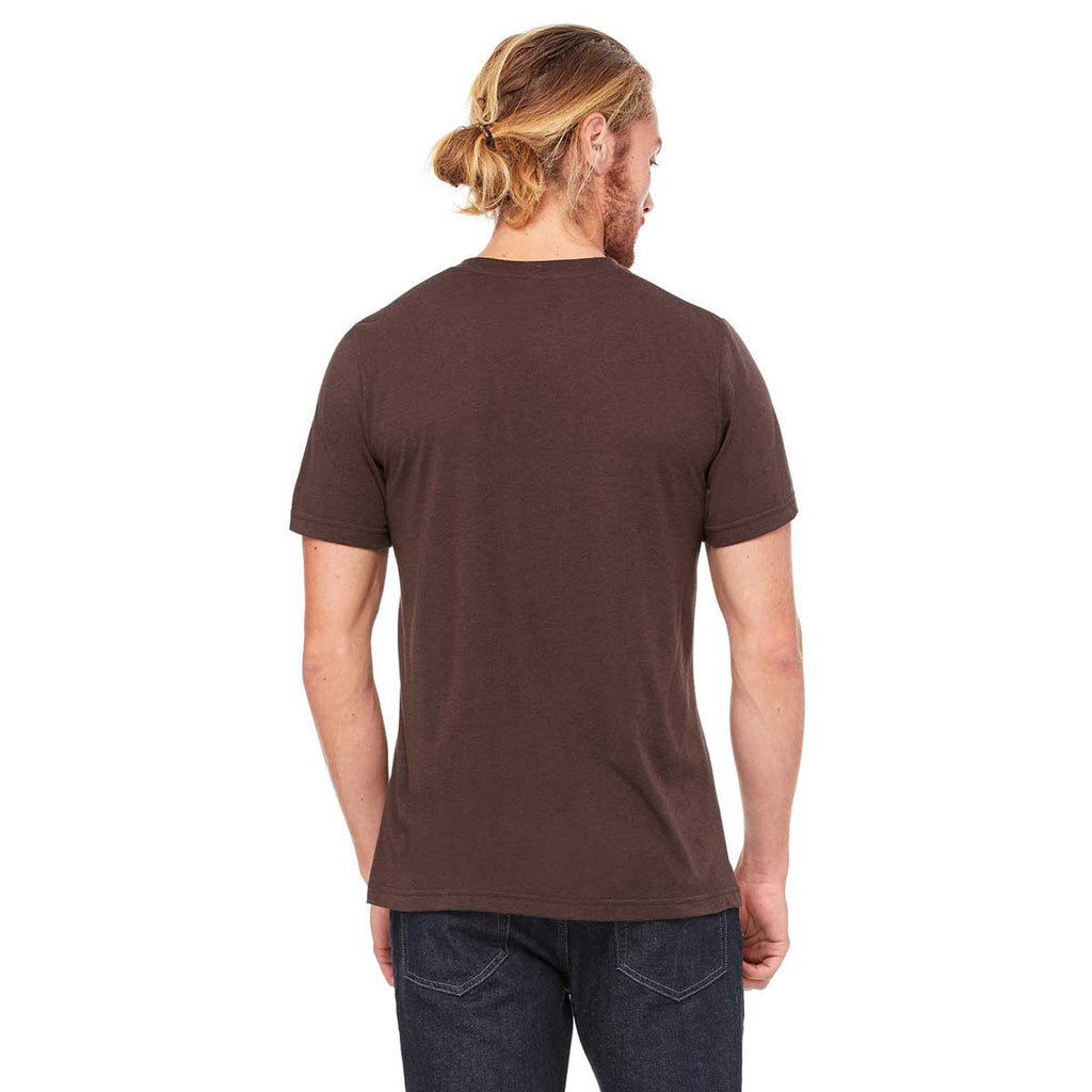 Bella + Canvas Unisex Brown Triblend Short-Sleeve V-Neck T-Shirt