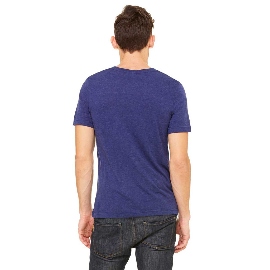 Bella + Canvas Unisex Navy Triblend Short-Sleeve V-Neck T-Shirt