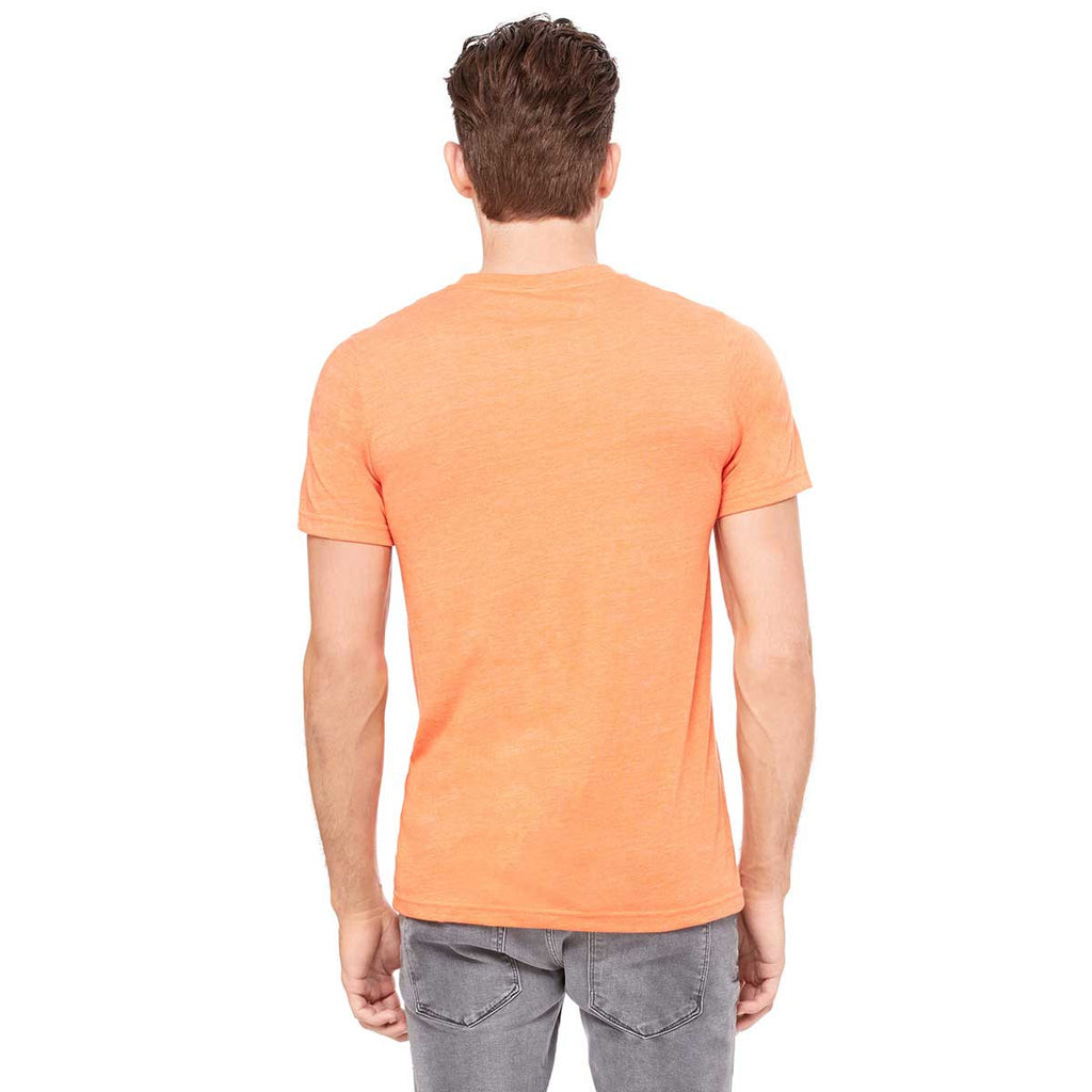 Bella + Canvas Unisex Orange Triblend Short-Sleeve V-Neck T-Shirt