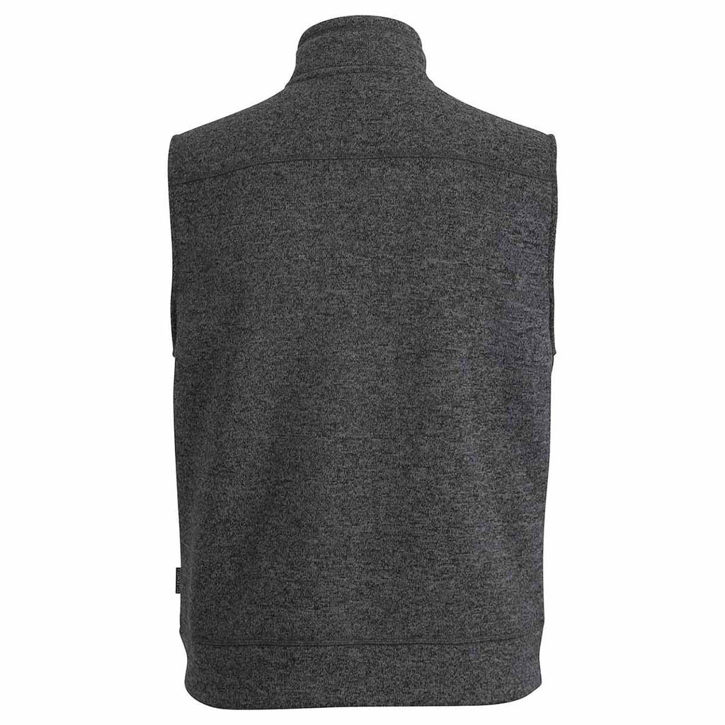 Edwards Men's Black Heather Sweater Knit Fleece Vest with Pockets