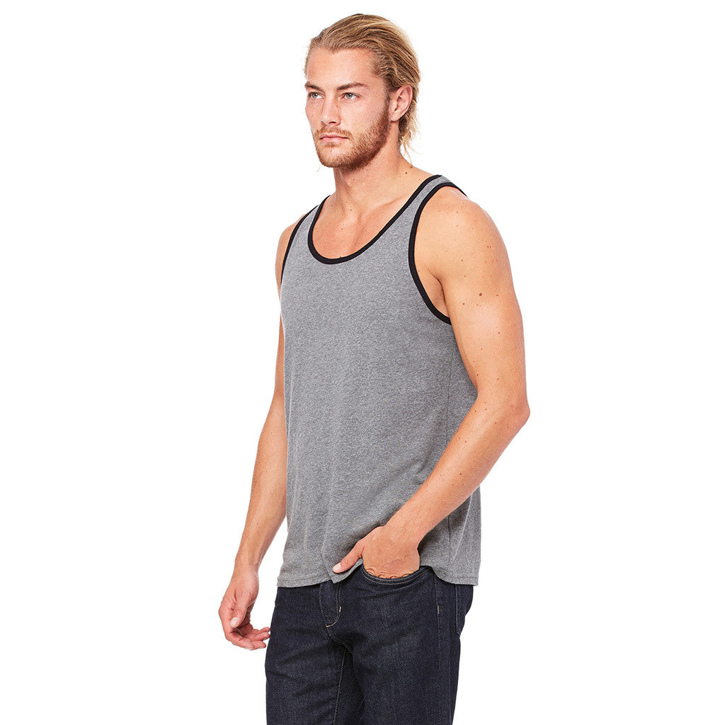 Bella + Canvas Unisex Deep Heather/Black Jersey Tank