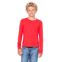 Bella + Canvas Youth Red Jersey Long-Sleeve T-Shirt