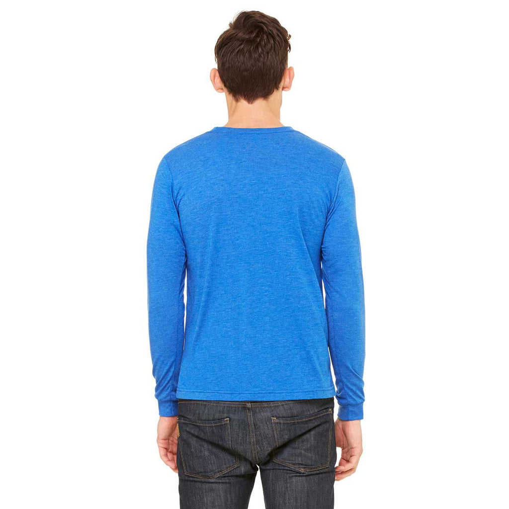 Bella + Canvas Men's True Royal Triblend Jersey Long-Sleeve T-Shirt