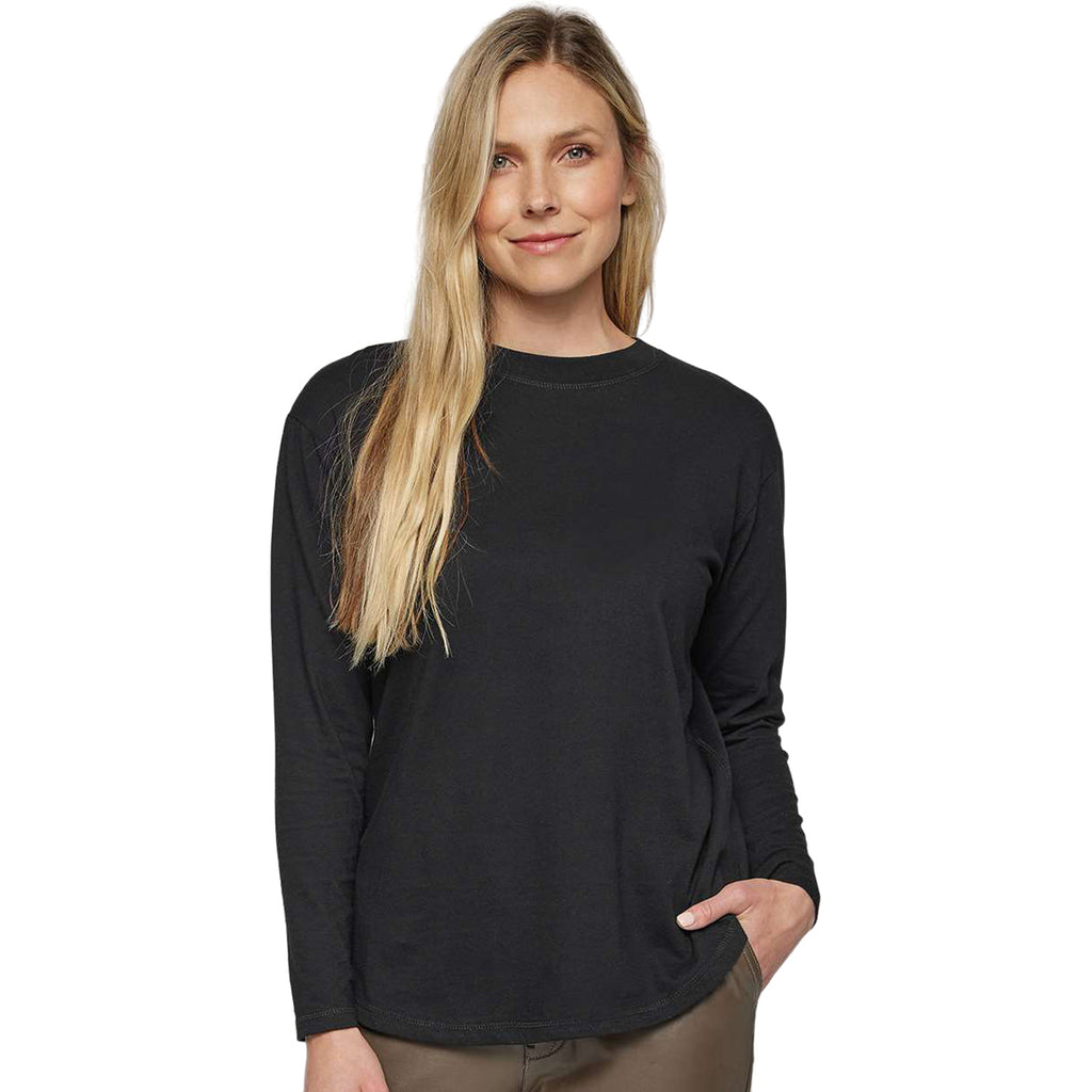 LAT Women's Black Fine Jersey Long Sleeve Tee