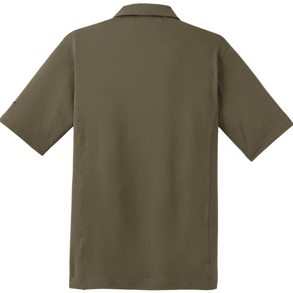 Nike Men's Khaki Brown Sphere Dry Short Sleeve Diamond Polo