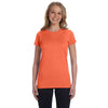 LAT Women's Papaya Junior Fit Fine Jersey T-Shirt