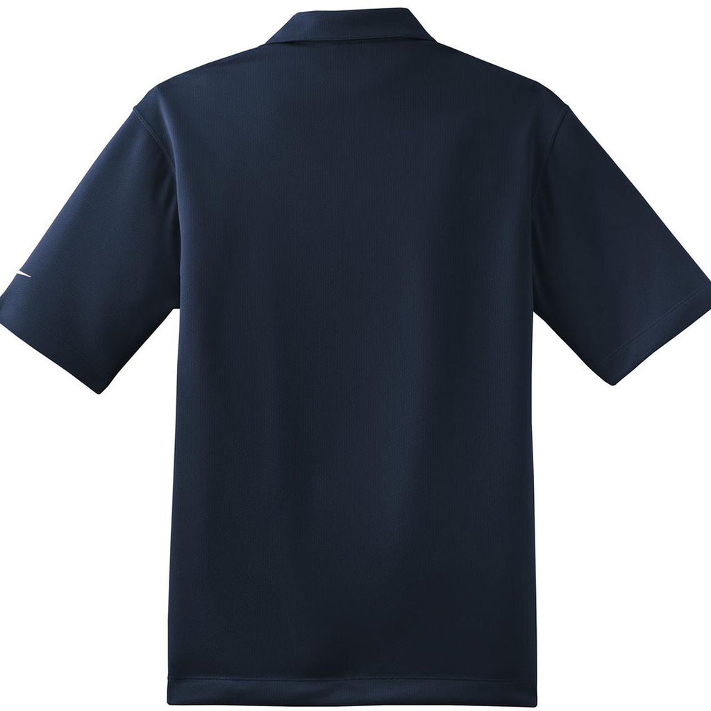 Nike Men's Navy Dri-FIT Short Sleeve Pebble Texture Polo