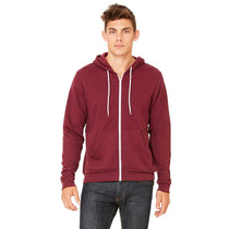 Bella + Canvas Unisex Maroon Sponge Fleece Full-Zip Hoodie