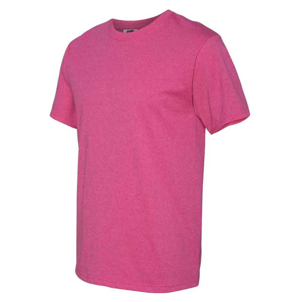 Fruit of the Loom Men's Retro Heather Pink HD Cotton Short Sleeve T-Shirt