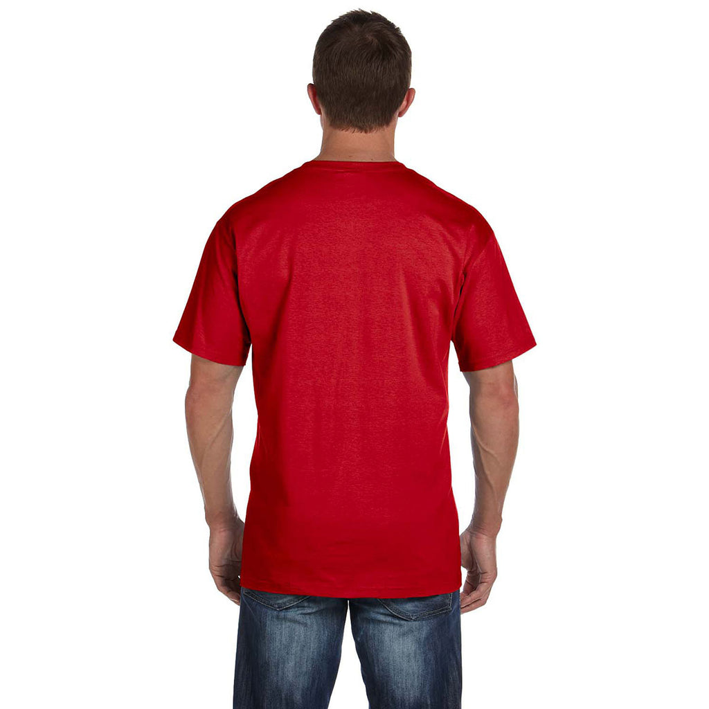 Fruit of the Loom Men's True Red 5 oz. HD Cotton Pocket T-Shirt