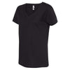 Next Level Women's Black Fine Jersey Relaxed V T-Shirt