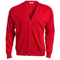 Edwards Unisex Red Jersey Knit Acrylic Cardigan