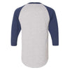 Augusta Sportswear Men's Athletic Heather/Navy Three-Quarter Raglan Sleeve Baseball Jersey