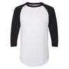 Augusta Sportswear Men's White/Black Three-Quarter Raglan Sleeve Baseball Jersey