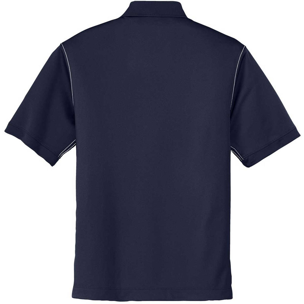 Nike Men's Navy Dri-FIT Short Sleeve Sport Swoosh Pique Polo