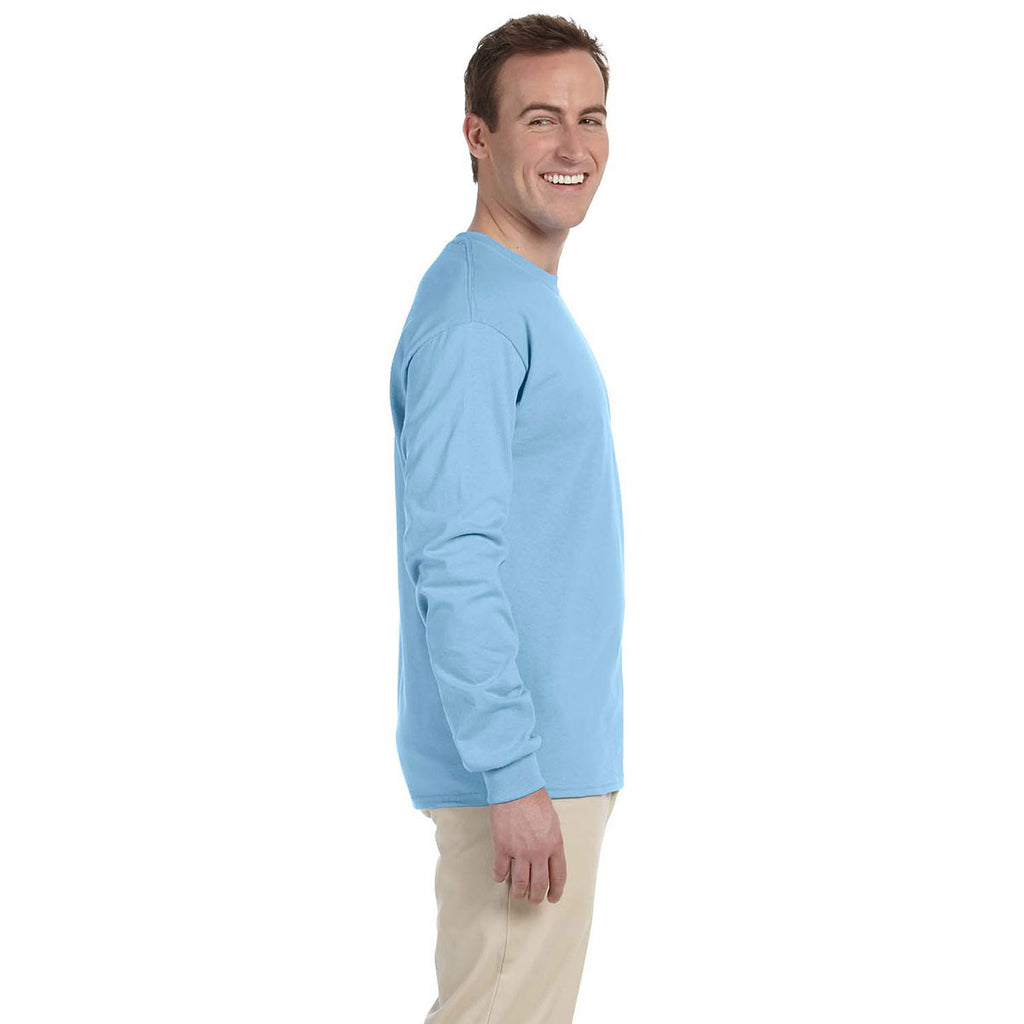 Fruit of the Loom Men's Light Blue 5 oz. HD Cotton Long-Sleeve T-Shirt