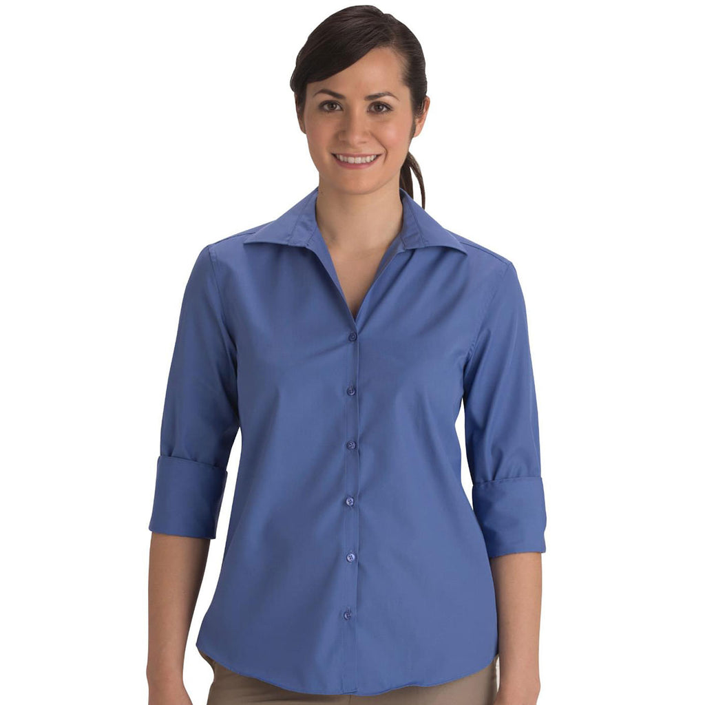 Edwards Women's French Blue Lightweight Poplin Shirt