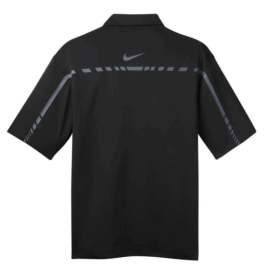 Nike Men's Black Dri-FIT Short Sleeve Graphic Polo
