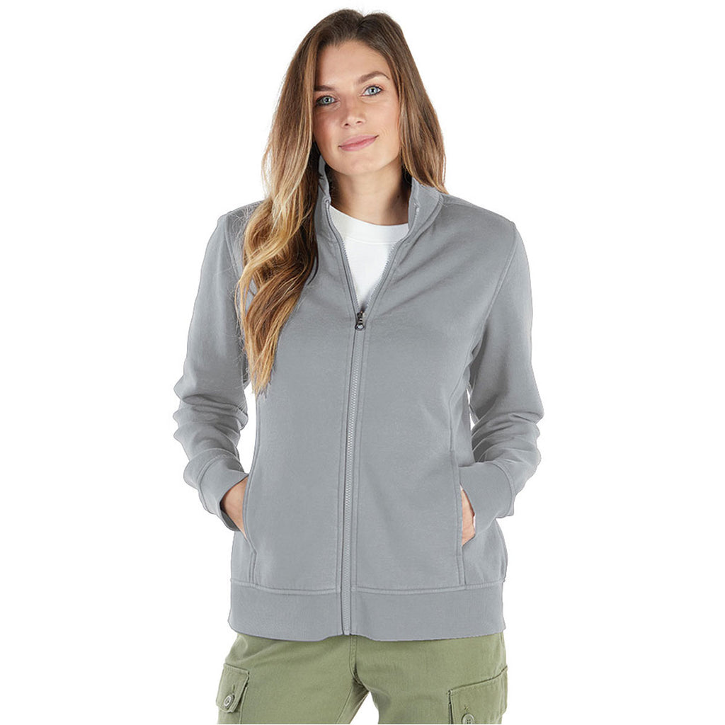 Charles River Women's Light Grey Clifton Full Zip Sweatshirt