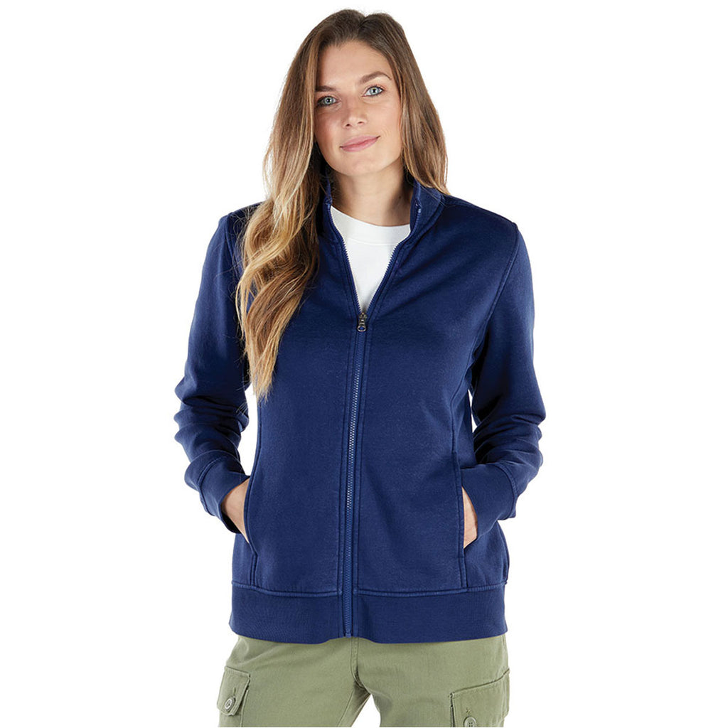 Charles River Women's Navy Clifton Full Zip Sweatshirt