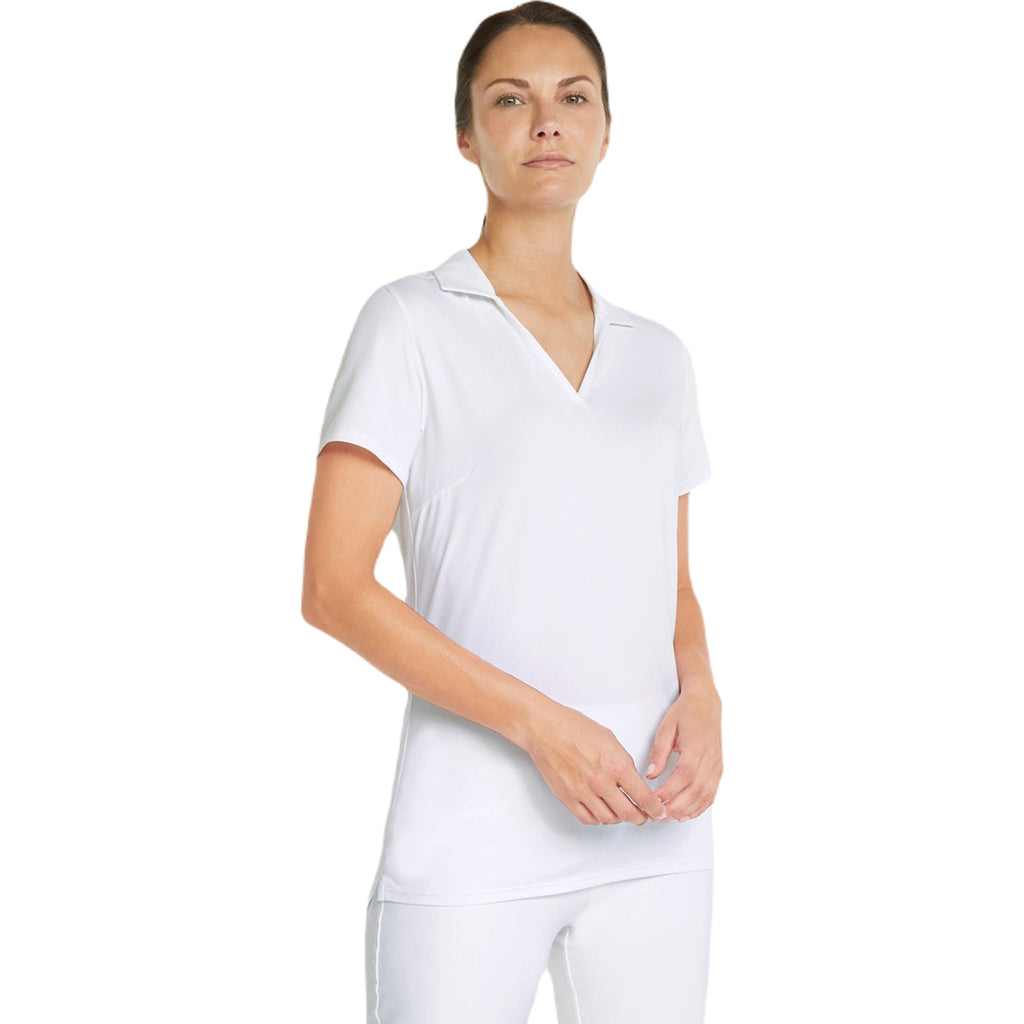 Puma Golf Women's Bright White Cloudspun Coast Polo