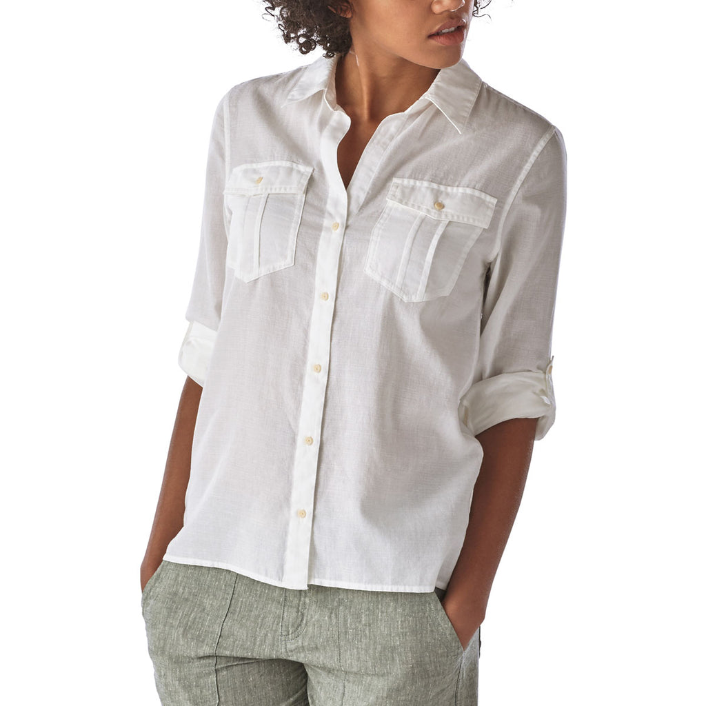 Patagonia Women's White Lightweight A/C Buttondown Shirt