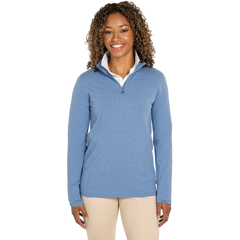 Charles River Women's Royal Blue Heathered Eco-Logic Stretch Quarter Zip