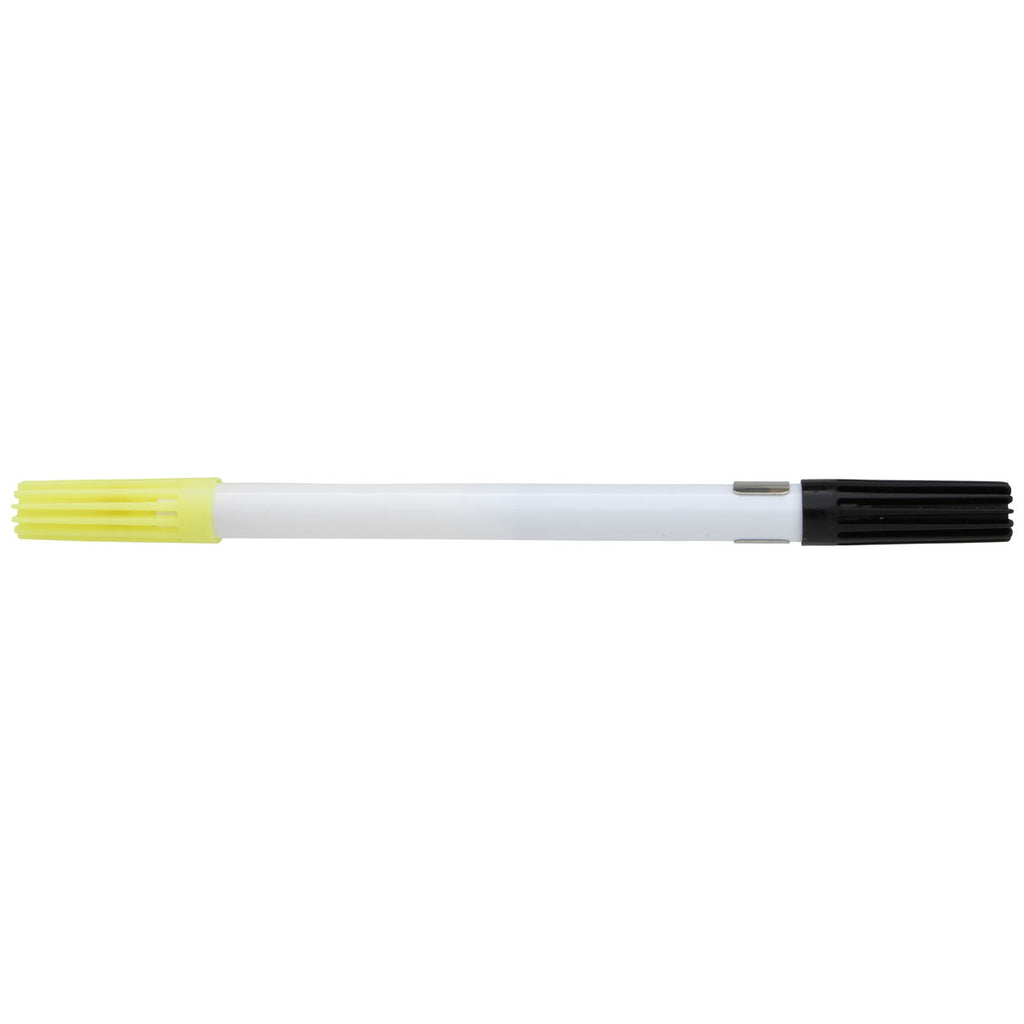 DriMark White/Black/Yellow Double Header Highlighter Ball Pen Combo