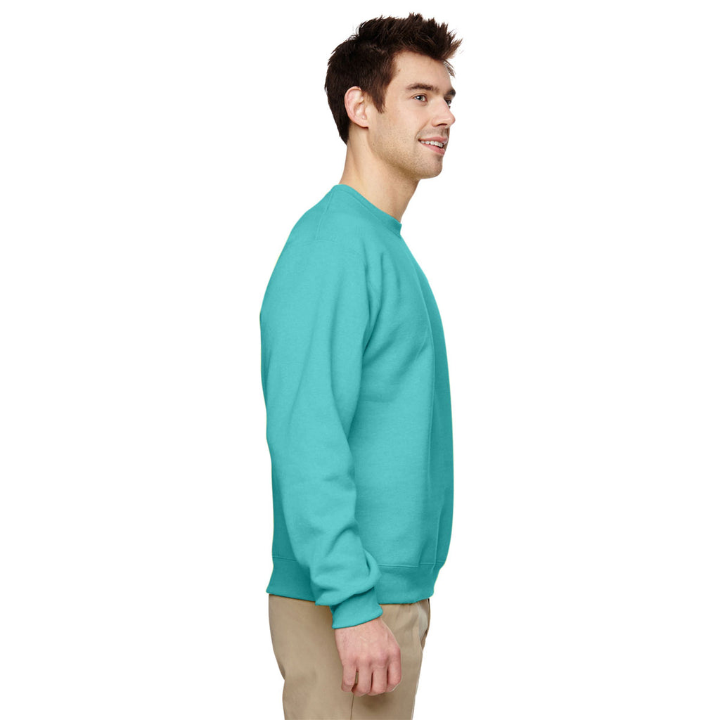 Jerzees Men's Scuba Blue 8 Oz. Nublend Fleece Crew