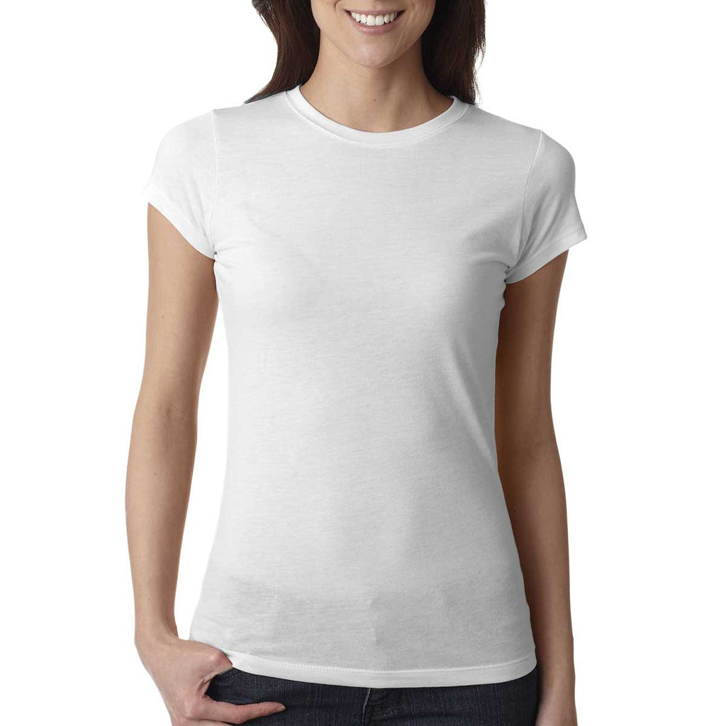 Next Level Women's White Poly/Cotton Short-Sleeve Tee