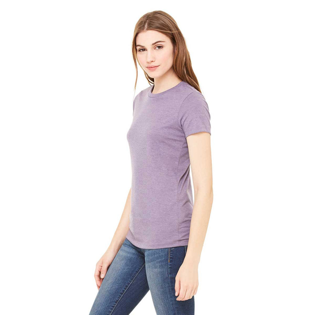 Bella + Canvas Women's Heather Purple Jersey Short-Sleeve T-Shirt