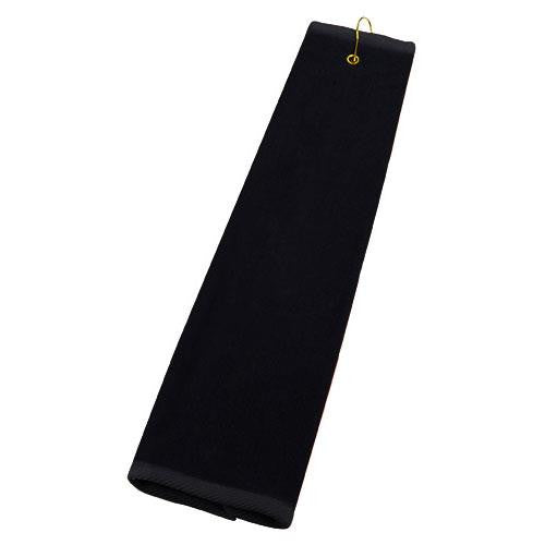 Black Golf Tri-Fold Towel