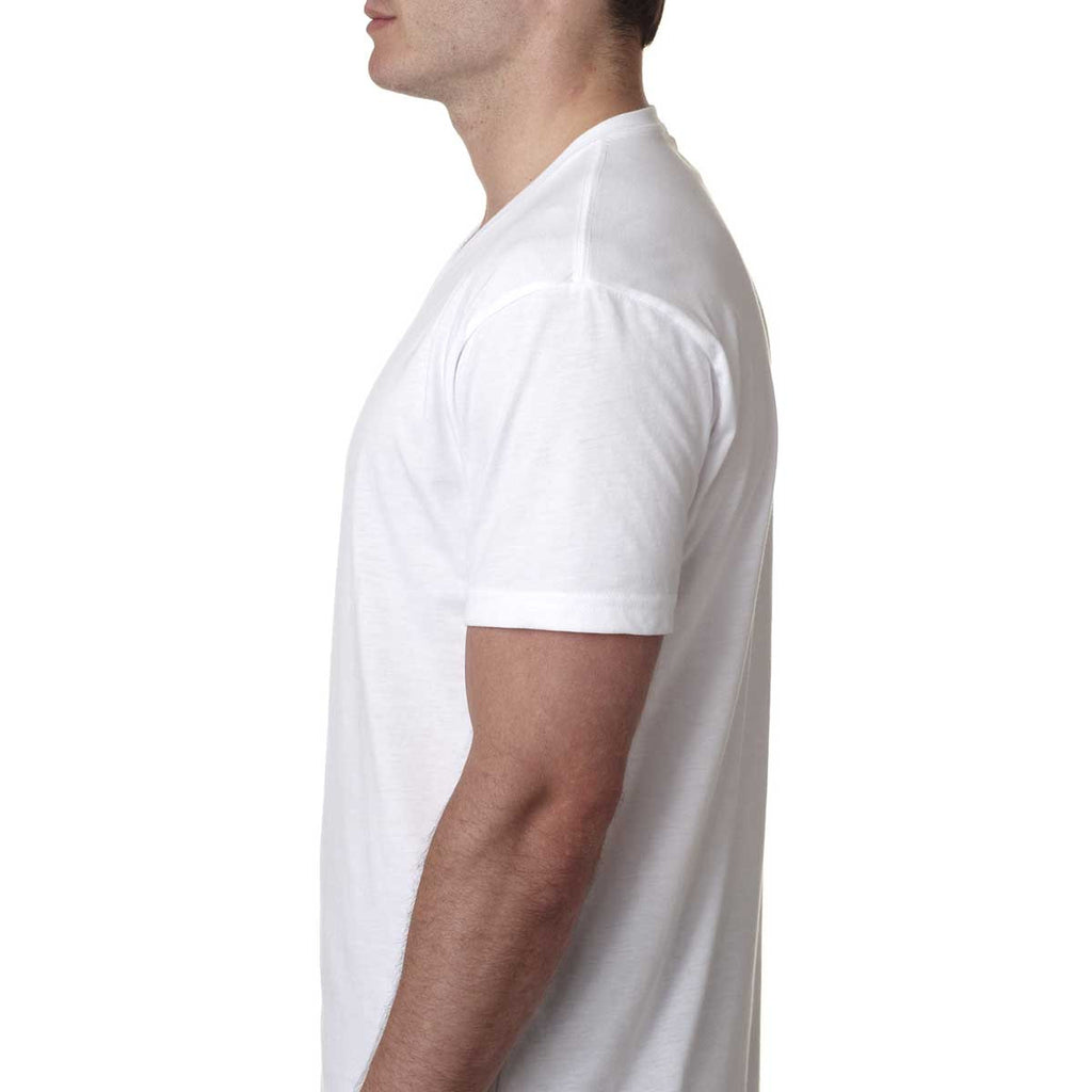 Next Level Men's White Premium CVC V-Neck Tee