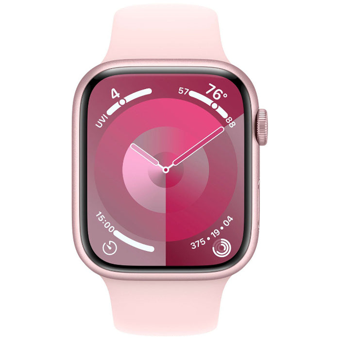Apple Light Pink Watch Series 9 (GPS) 45mm Silver Aluminum Case with Sport Band